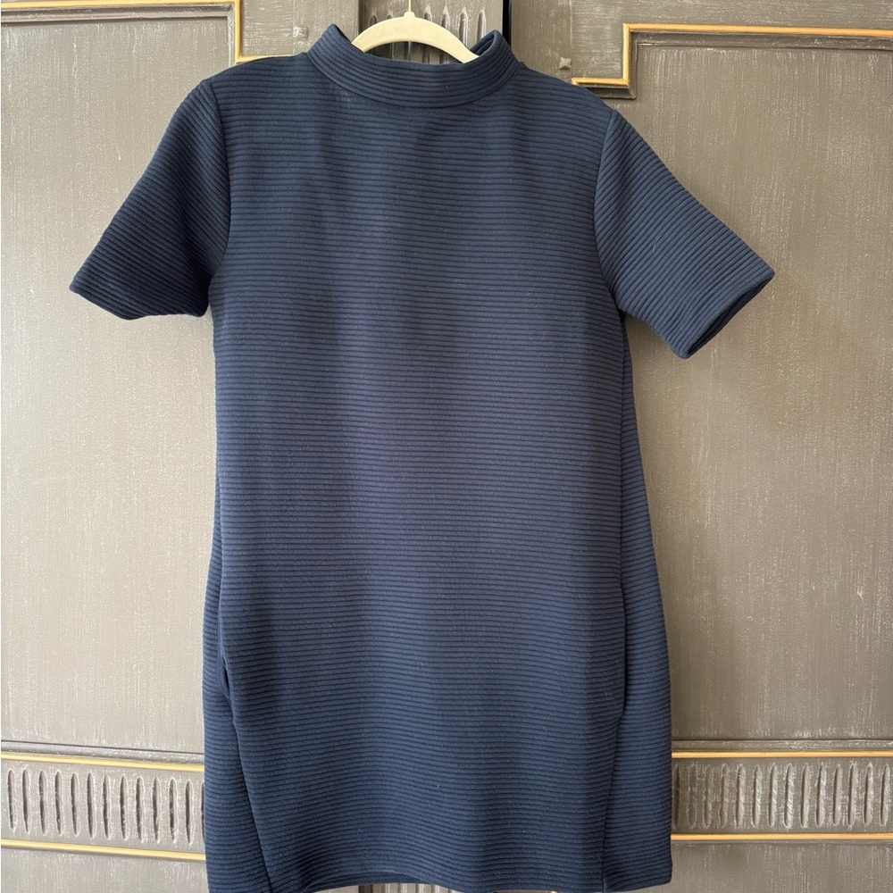 French Connection Navy Blue Ribbed Dress - 4